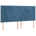 Cabeceira de Cama 4 pcs Veludo 80x5x78/88 cm Azul-escuro