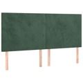 Cabeceira de Cama 4 pcs Veludo 100x5x78/88 cm Verde-escuro