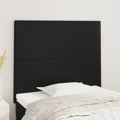 Cabeceira de Cama 2 pcs Couro Artificial 90x5x78/88 cm Preto