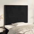 Cabeceira de Cama 2 pcs Veludo 80x5x78/88 cm Preto