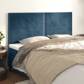 Cabeceira de Cama 4 pcs Veludo 80x5x78/88 cm Azul-escuro