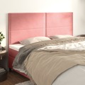 Cabeceira de Cama 4 pcs Veludo 80x5x78/88 cm Rosa