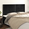 Cabeceira de Cama 4 pcs Veludo 90x5x78/88 cm Preto