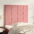 Cabeceira de Cama 2 pcs Veludo 80x5x78/88 cm Rosa