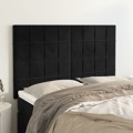 Cabeceira de Cama 4 pcs Veludo 72x5x78/88 cm Preto