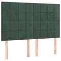 Cabeceira de Cama 4 pcs Veludo 72x5x78/88 cm Verde-escuro