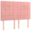 Cabeceira de Cama 4 pcs Veludo 72x5x78/88 cm Rosa