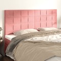 Cabeceira de Cama 4 pcs Veludo 80x5x78/88 cm Rosa