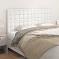 Cabeceira de Cama 4 pcs Couro Artificial 80x5x78/88 cm Branco