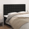 Cabeceira de Cama 4 pcs Couro Artificial 90x5x78/88 cm Preto