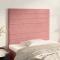 Cabeceira de Cama 2 pcs Veludo 100x5x78/88 cm Rosa