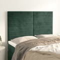 Cabeceira de Cama 4 pcs Veludo 72x5x78/88 cm Verde-escuro