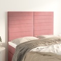 Cabeceira de Cama 4 pcs Veludo 72x5x78/88 cm Rosa