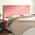 Cabeceira de Cama 4 pcs Veludo 80x5x78/88 cm Rosa