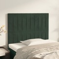 Cabeceira de Cama 2 pcs Veludo 90x5x78/88 cm Verde-escuro