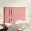 Cabeceira de Cama 2 pcs Veludo 90x5x78/88 cm Rosa