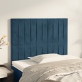 Cabeceira de Cama 2 pcs Veludo 100x5x78/88 cm Azul-escuro