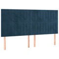 Cabeceira de Cama 4 pcs Veludo 90x5x78/88 cm Azul-escuro