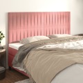 Cabeceira de Cama 4 pcs Veludo 90x5x78/88 cm Rosa