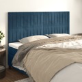 Cabeceira de Cama 4 pcs Veludo 100x5x78/88 cm Azul-escuro