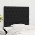 Cabeceira de Cama 2 pcs Tecido 90x7x78/88 cm Preto