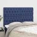 Cabeceira de Cama 4 pcs Tecido 72x7x78/88 cm Azul