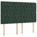 Cabeceira de Cama 4 pcs Veludo 80x7x78/88 cm Verde-escuro