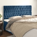 Cabeceira de Cama 4 pcs Veludo 90x7x78/88 cm Azul-escuro