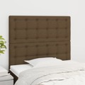 Cabeceira de Cama 2 pcs Tecido 100x5x78/88 cm Castanho -escuro