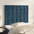 Cabeceira de Cama 2 pcs Veludo 80x5x78/88 cm Azul-escuro