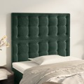 Cabeceira de Cama 2 pcs Veludo 90x5x78/88 cm Verde-escuro