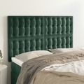 Cabeceira de Cama 4 pcs Veludo 72x5x78/88 cm Verde-escuro