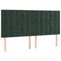 Cabeceira de Cama 4 pcs Veludo 80x5x78/88 cm Verde-escuro