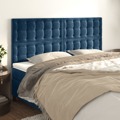 Cabeceira de Cama 4 pcs Veludo 80x5x78/88 cm Azul-escuro