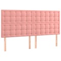 Cabeceira de Cama 4 pcs Veludo 80x5x78/88 cm Rosa