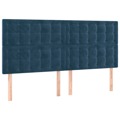 Cabeceira de Cama 4 pcs Veludo 90x5x78/88 cm Azul-escuro