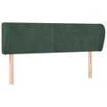 Cabeceira de Cama C/ Abas Veludo 147x23x78/88cm Verde-escuro