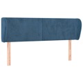 Cabeceira de Cama C/ Abas Veludo 147x23x78/88cm Azul-escuro