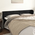 Cabeceira de Cama C/ Abas Veludo 183x23x78/88 cm Preto