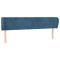 Cabeceira de Cama C/ Abas Veludo 183x23x78/88cm Azul-escuro