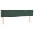 Cabeceira de Cama C/ Abas Veludo 203x23x78/88cm Verde-escuro