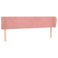 Cabeceira de Cama C/ Abas Veludo 203x23x78/88 cm Rosa