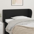 Cabeceira Cama Abas Couro Artificial 83x23x78/88 cm Preto