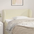 Cabeceira de Cama C/ Abas Couro Artificial 93x23x78/88 cm Creme