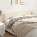 Cabeceira de Cama C/ Abas Couro Artificial 163x23x78/88cm Creme