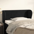 Cabeceira de Cama C/ Abas Veludo 93x23x78/88 cm Preto