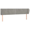 Cabeceira de Cama C/ Abas Veludo 163x23x78/88 cm Cinzento-claro