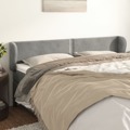 Cabeceira de Cama C/ Abas Veludo 163x23x78/88 cm Cinzento-claro