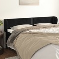 Cabeceira de Cama C/ Abas Veludo 163x23x78/88 cm Preto