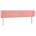 Cabeceira de Cama C/ Abas Veludo 163x23x78/88 cm Rosa